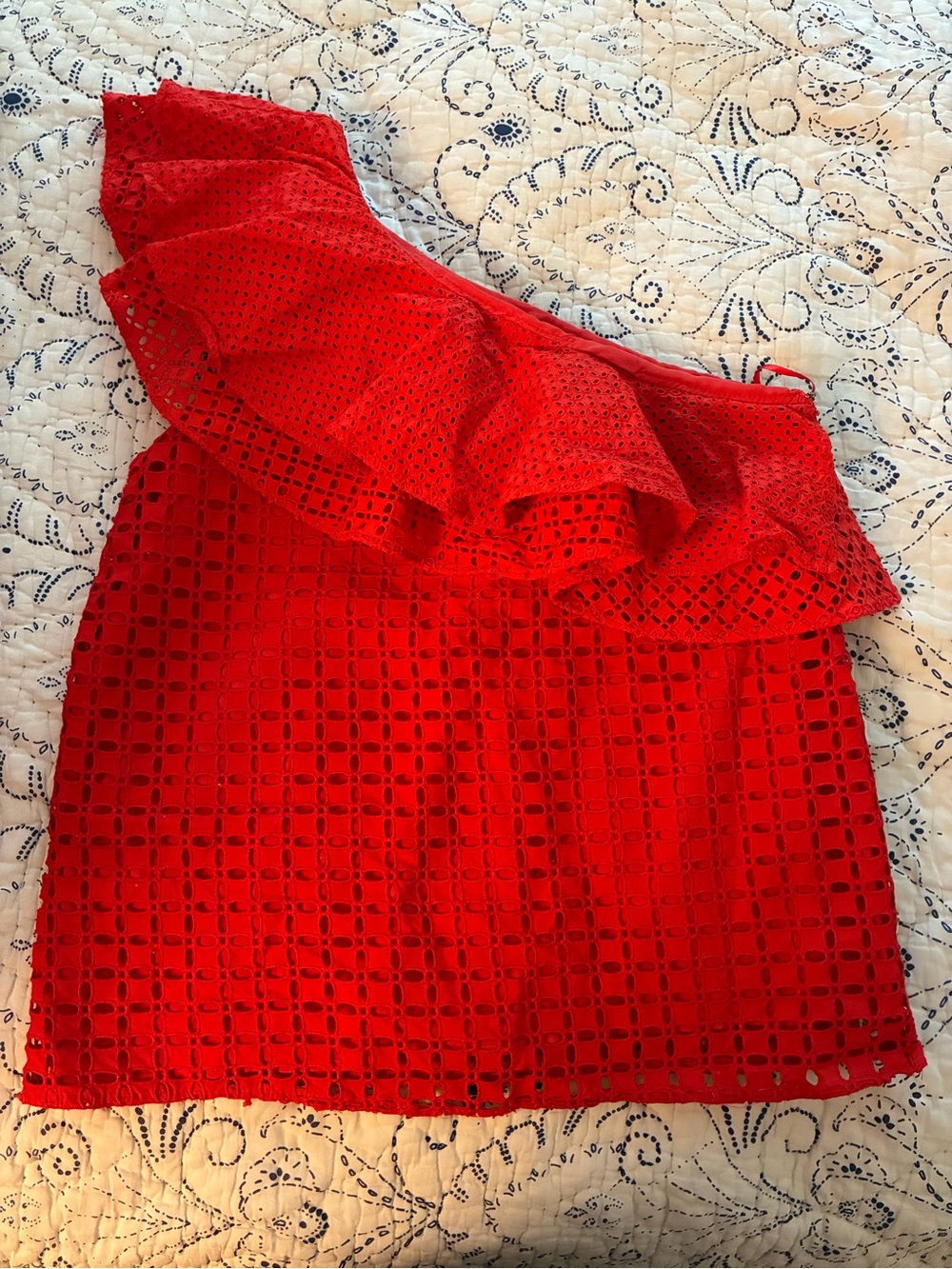 J. Crew Red One Shoulder Top - size 00